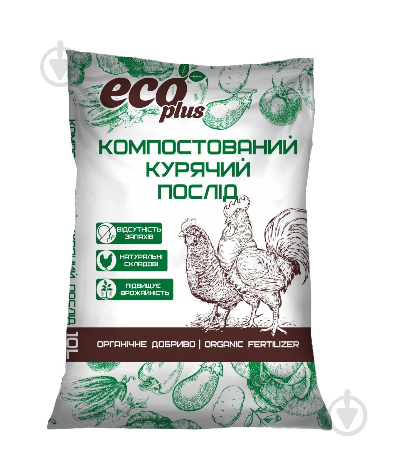Удобрение Eco Plus Компостированный куриный помет Eco Plus 10 л - фото 1