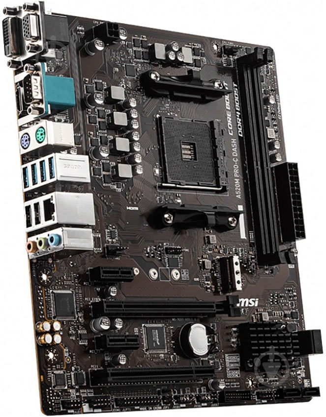 Материнська плата MSI A520M PRO-C DASH (Socket AM4, AMD A520, mirco ATX) - фото 3