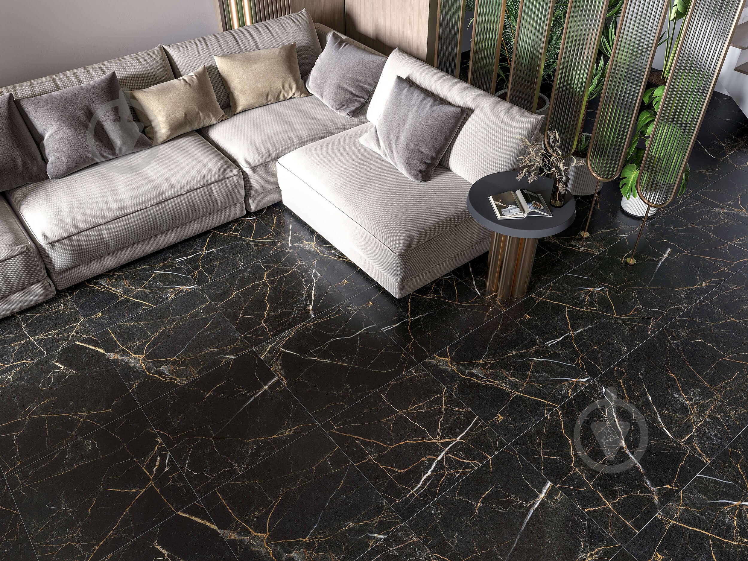 Плитка Golden Tile Marmo Perlanera black MPС52 60x60 см - фото 2