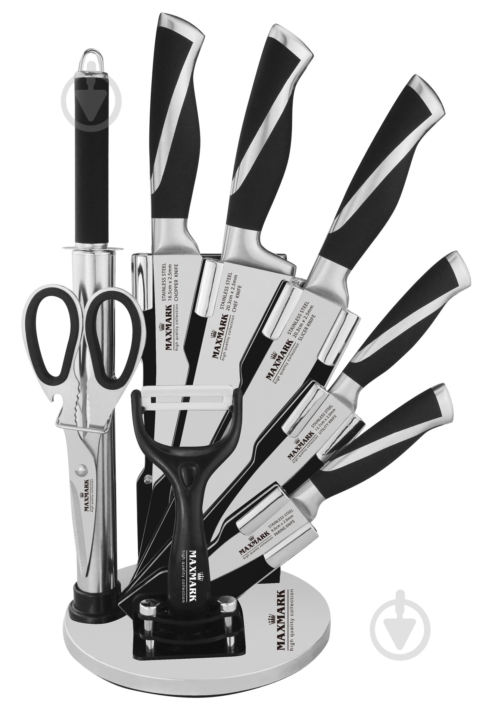 Набор ножей на подставке Maxmark 9 предметов MK-K08 - фото 1