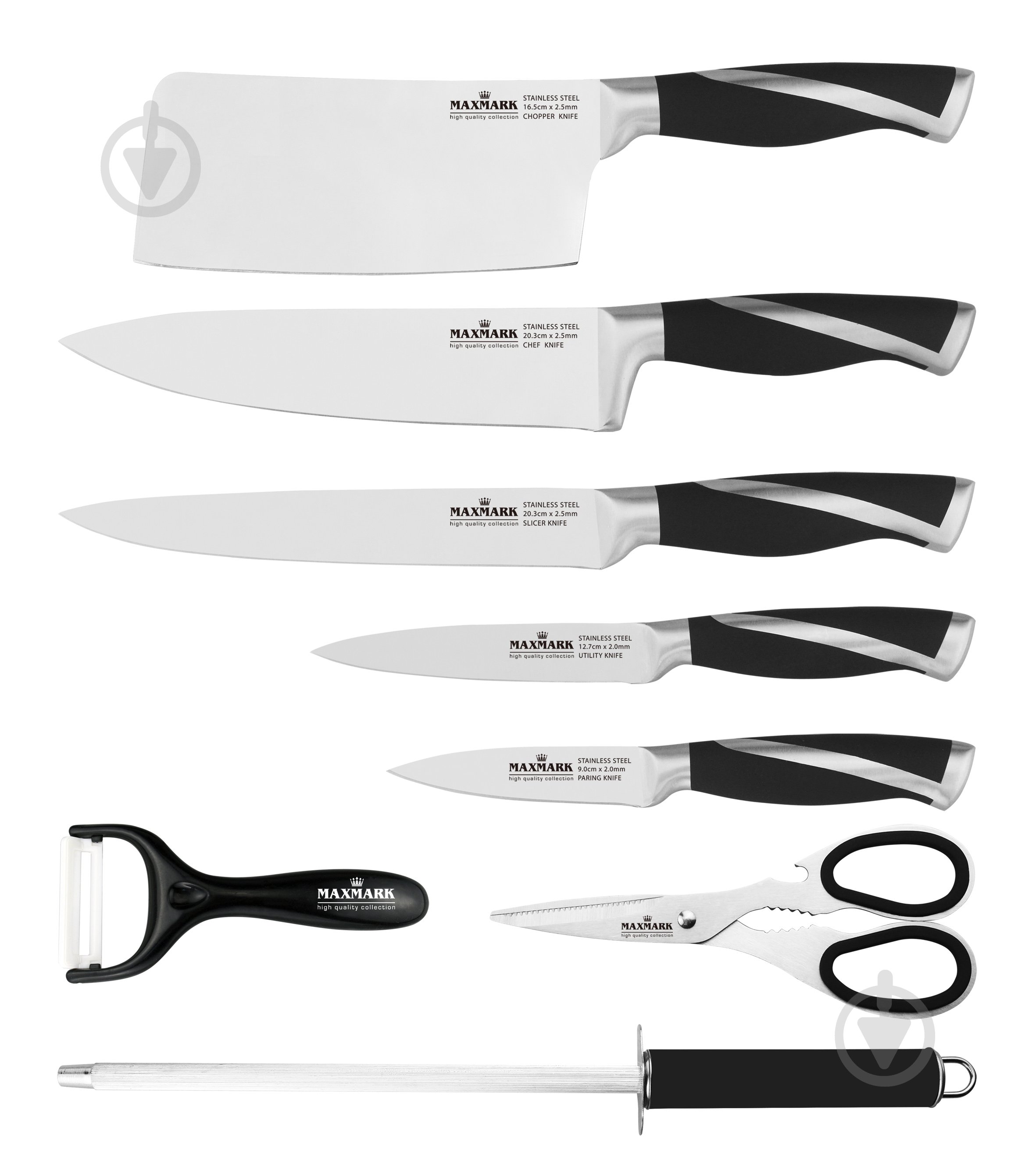 Набор ножей на подставке Maxmark 9 предметов MK-K08 - фото 2