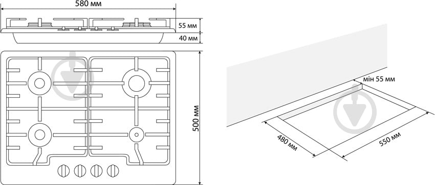 Варочная поверхность газовая Eleyus Gracia 60 IS E - фото 8