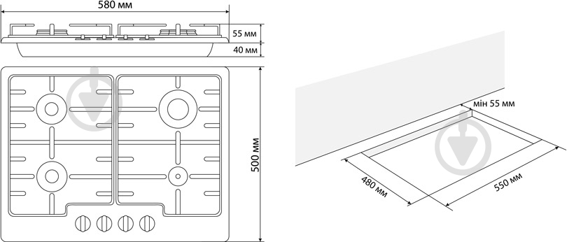 Варочная поверхность газовая Eleyus Gracia 60 WH E - фото 8 Варочная поверхность газовая Eleyus Gracia 60 WH E - фото 8