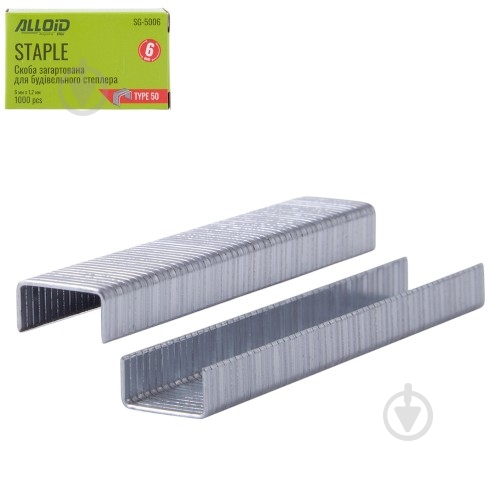 Скоби для ручного степлера Alloid 6 мм тип Т50 1000 шт. SG-5006 - фото 2 Скоби для ручного степлера Alloid 6 мм тип Т50 1000 шт. SG-5006 - фото 2