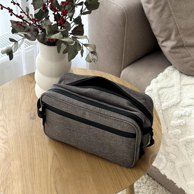 Косметичка Organize для уходовых и гигиенических средств серая - фото 4