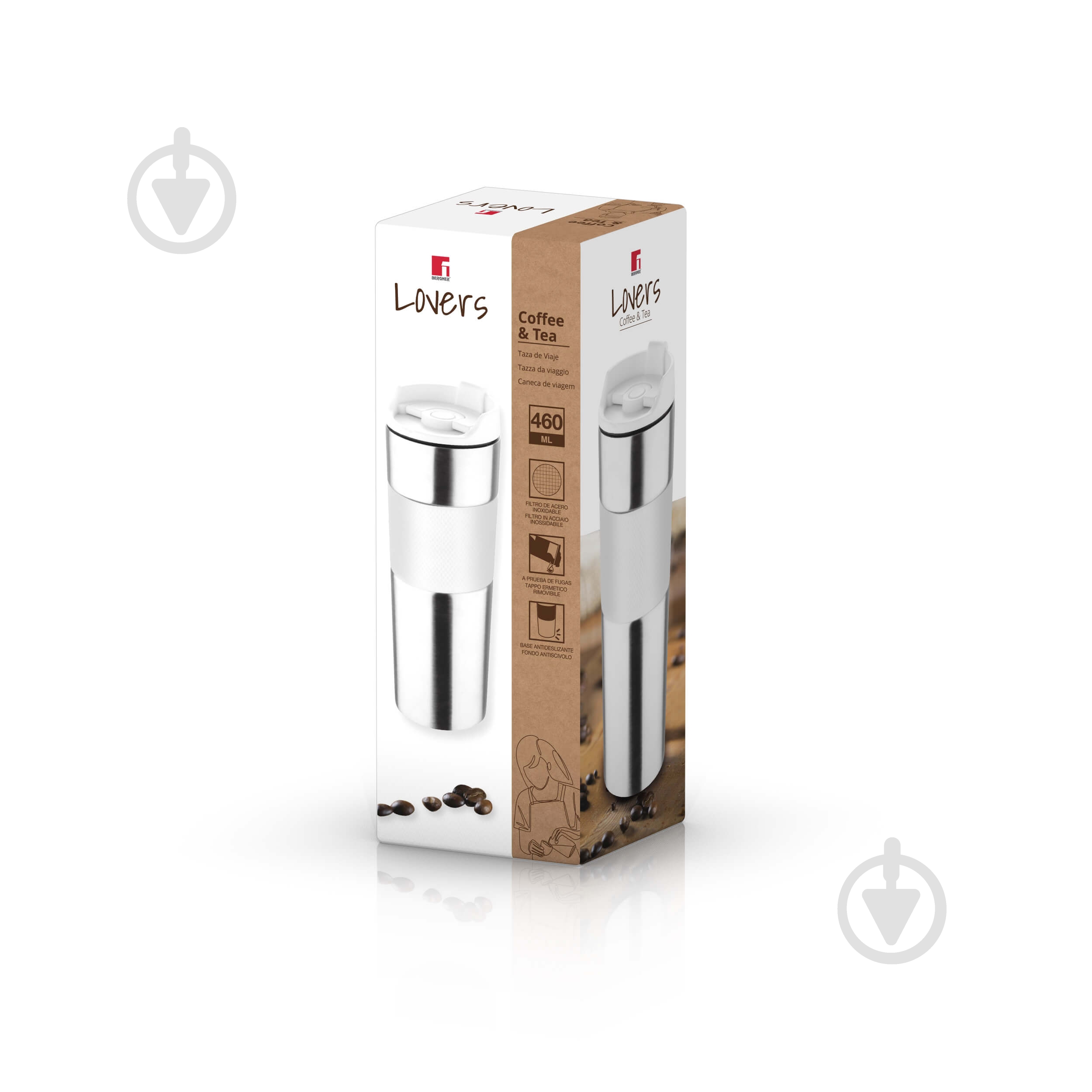 Термочашка Bergner Coffee & tea lovers 460 мл BG-37789-WH - фото 4