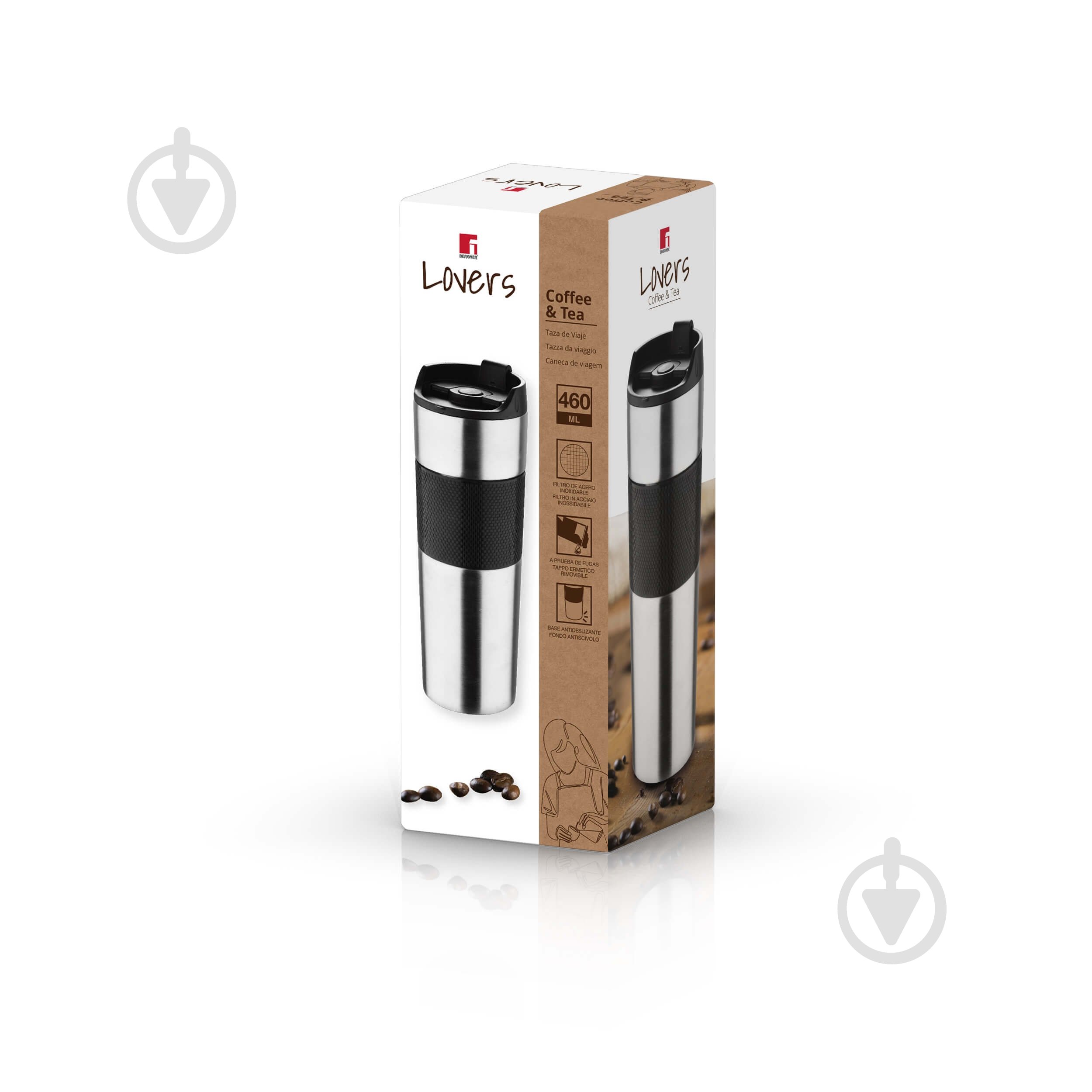 Термочашка Bergner Coffee & tea lovers 460 мл BG-37789-BK - фото 5