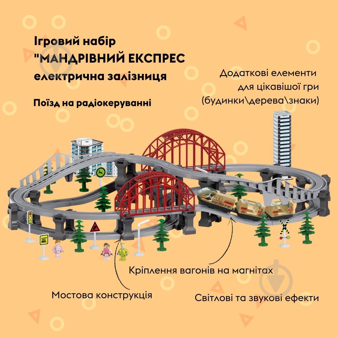 Железная дорога на радиоуправлении OTAMANKO Путешествующий Экспресс бежевый 532.03.21 - фото 2