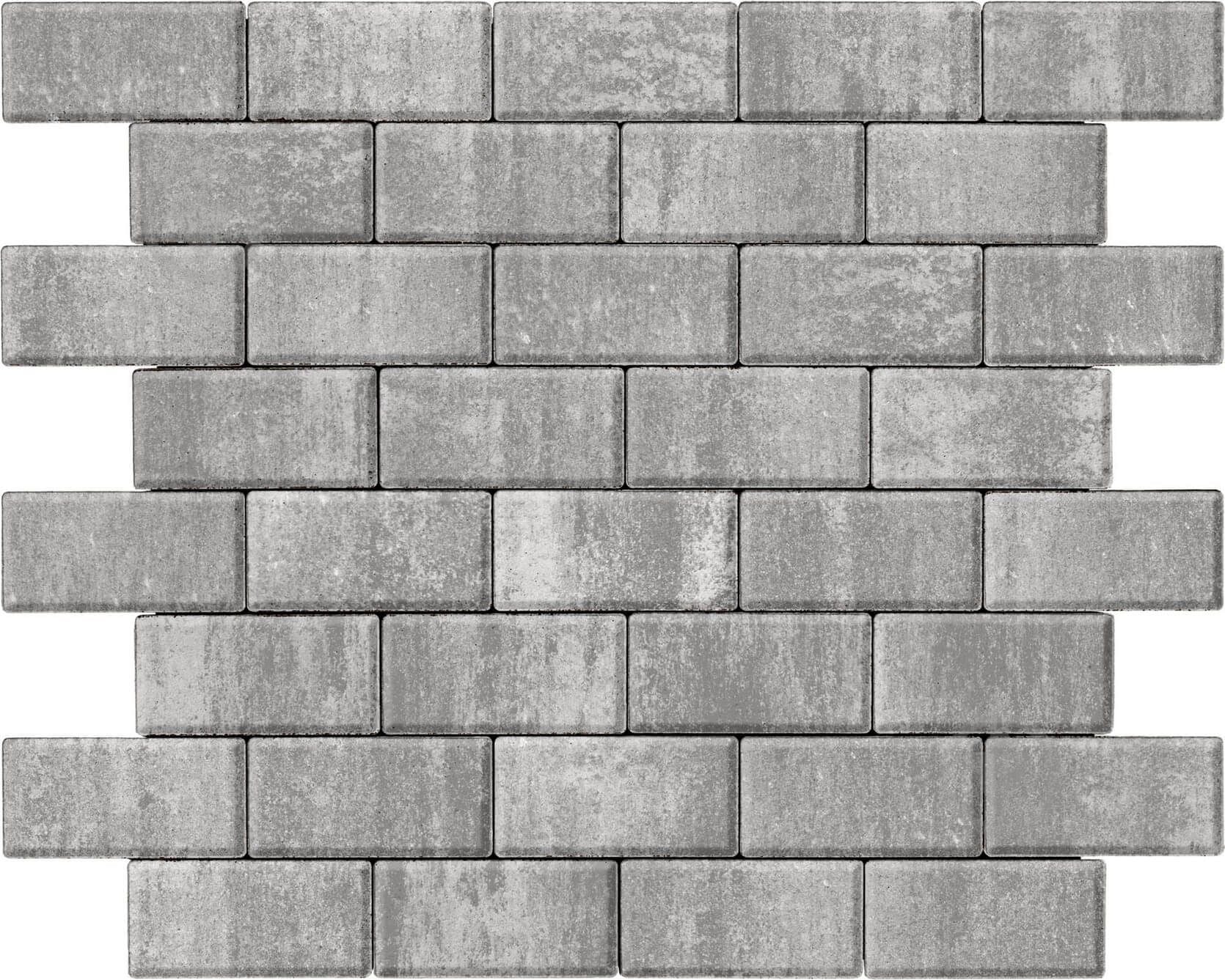 Тротуарная плитка Авеню Брусчатка 200x100 мм платина - фото 1