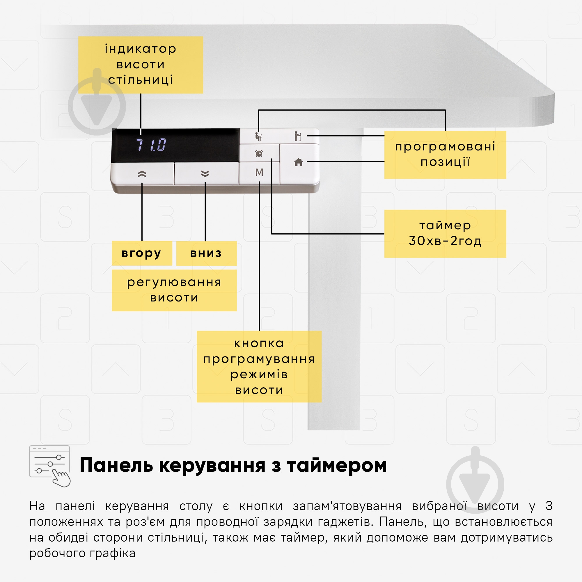 Стол компьютерный Mealux PowerDesk Lite White (EVO-201 Lite W/W) - фото 6