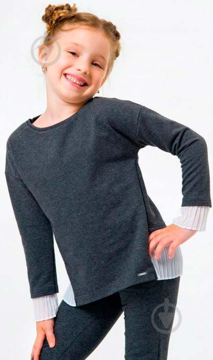 Джемпер для девочки Smil 116441 р.122 темно-серый - фото 1 Джемпер для девочки Smil 116441 р.122 темно-серый - фото 1