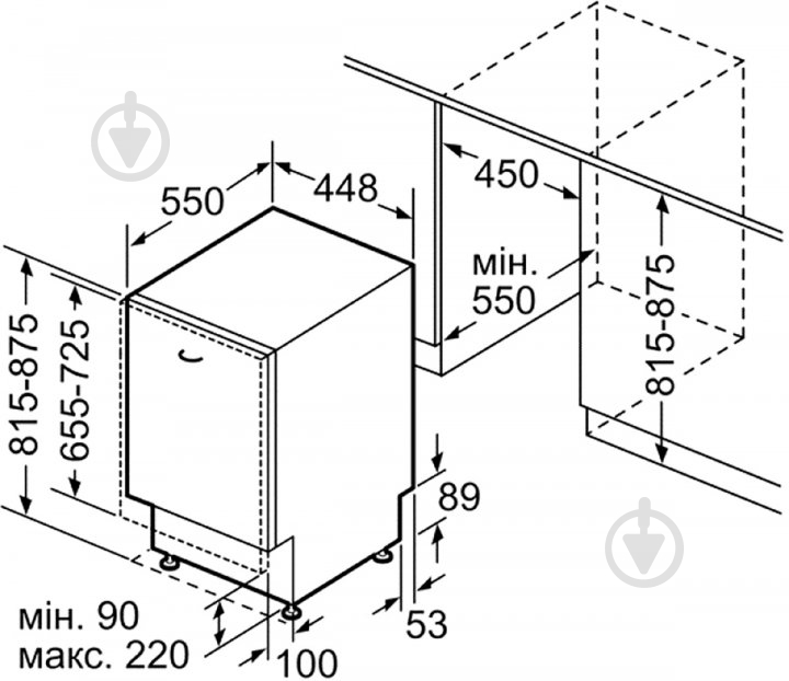 Вбудовувана посудомийна машина Bosch SPV2XMX01K - фото 7