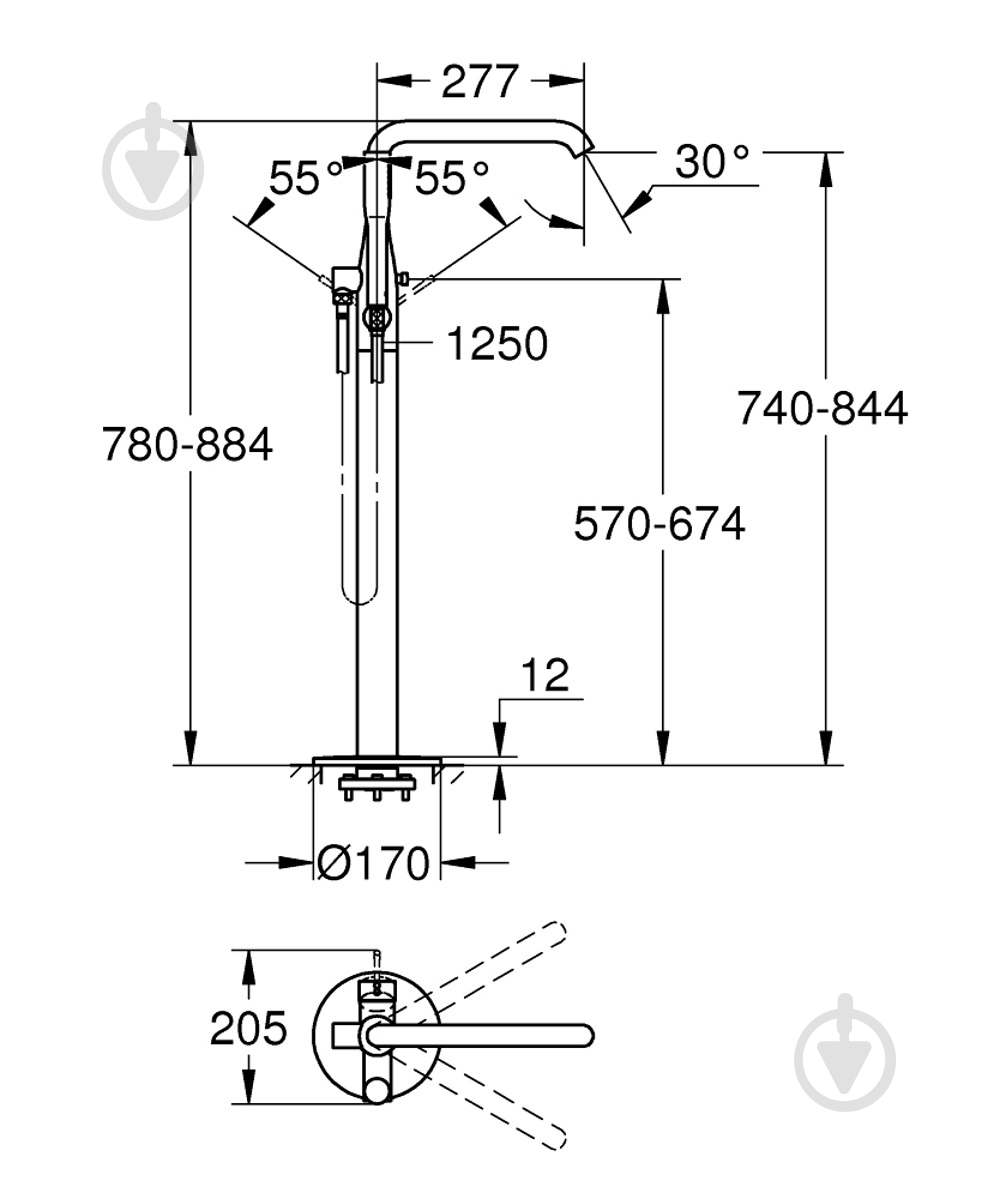 Смеситель для ванны Grohe Essence New DN 15 - фото 2 Смеситель для ванны Grohe Essence New DN 15 - фото 2