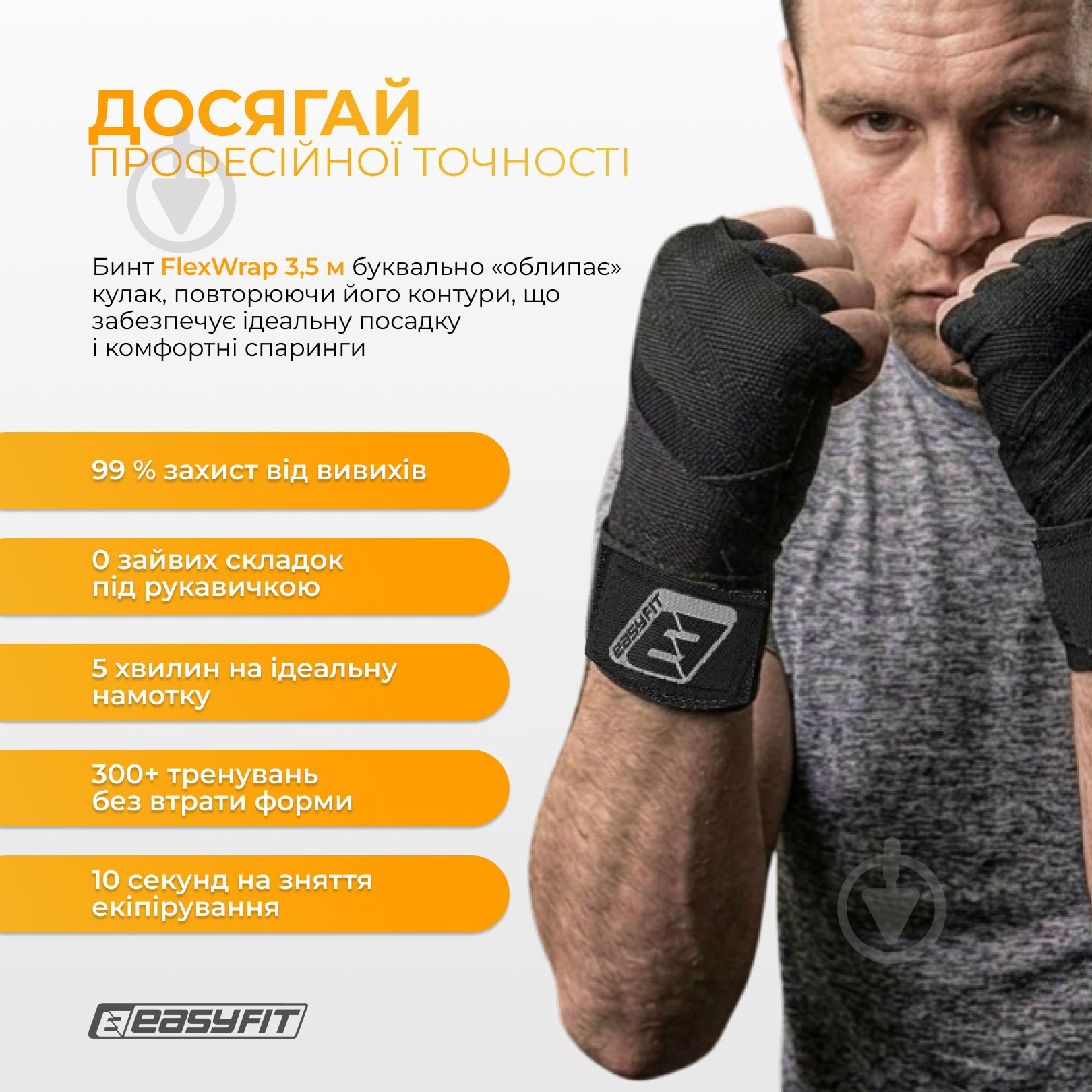 Бинт EasyFit FlexWrap 350 см EF-0373-35-bk - фото 7