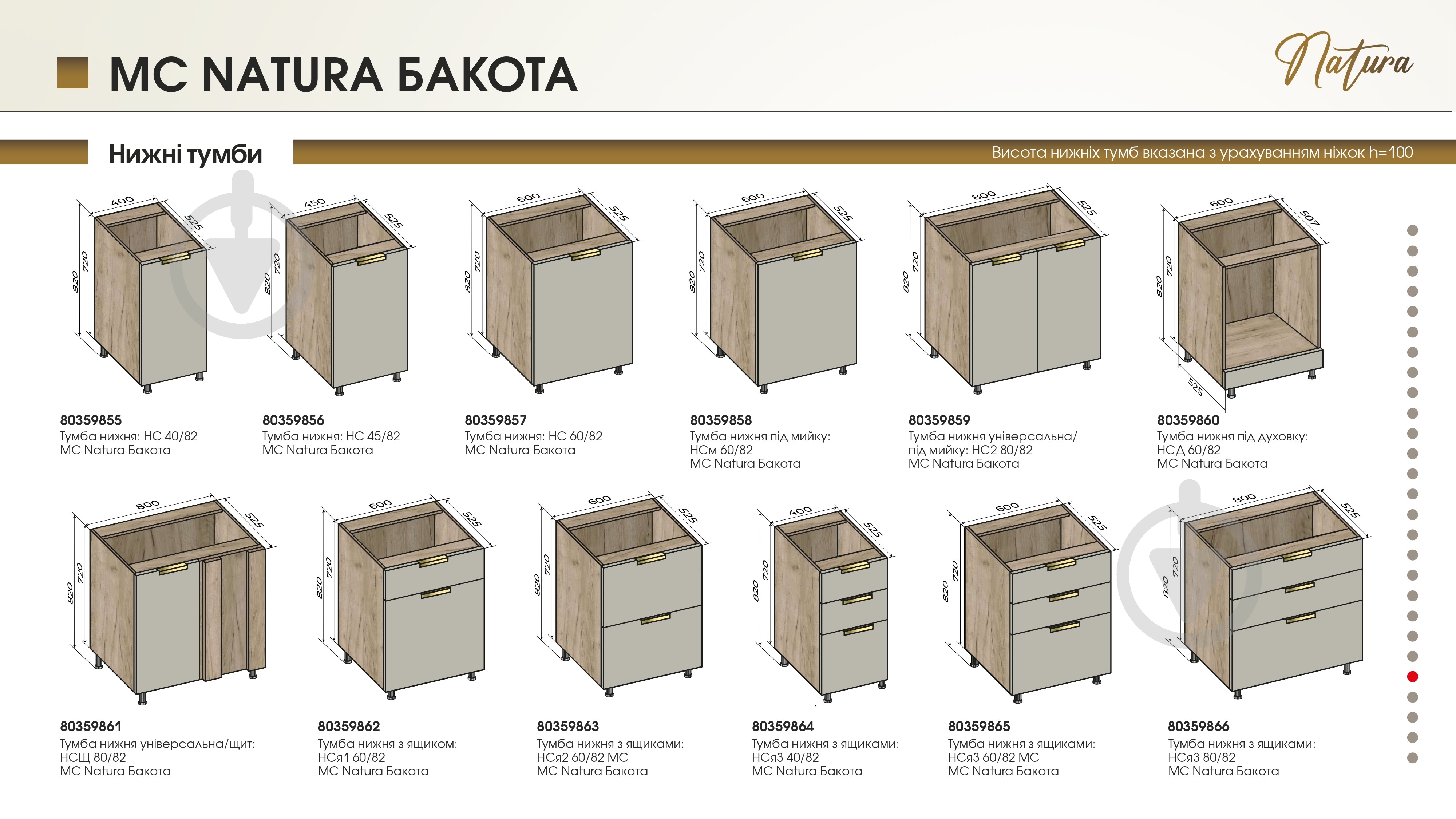 Шафа верхня 45/72 MC Natura Бакота лате/дуб крафт сірий LuxeForm - фото 5