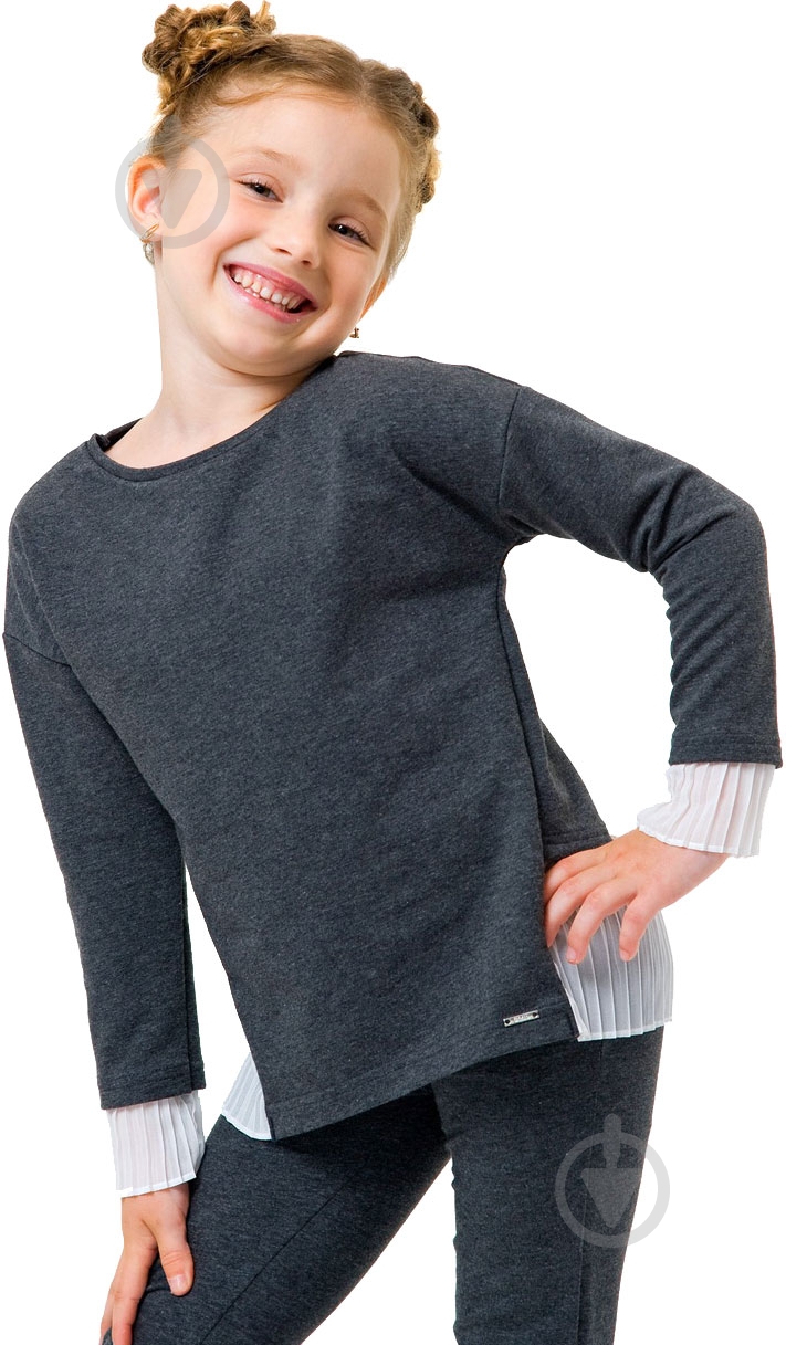Свитшот для девочки Smil 116442 р.152 серый меланж - фото 1