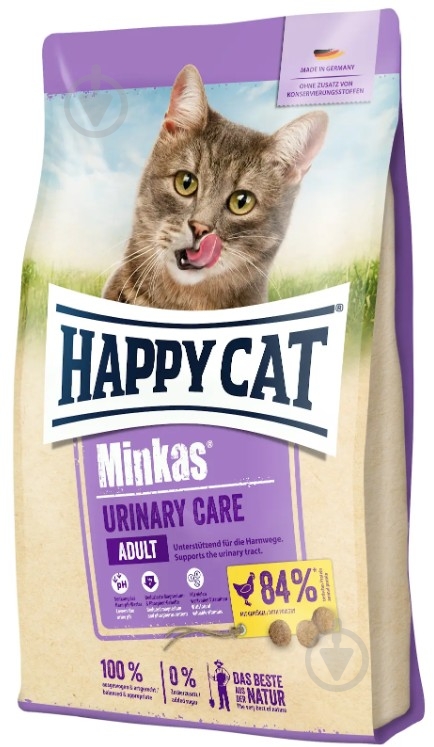 Корм сухий для котів д/профілактики сечо-кам'яних хвороб HappyCat Minkas UrinaryCare Gefl 10 кг - фото 1 Корм сухий для котів д/профілактики сечо-кам'яних хвороб HappyCat Minkas UrinaryCare Gefl 10 кг - фото 1