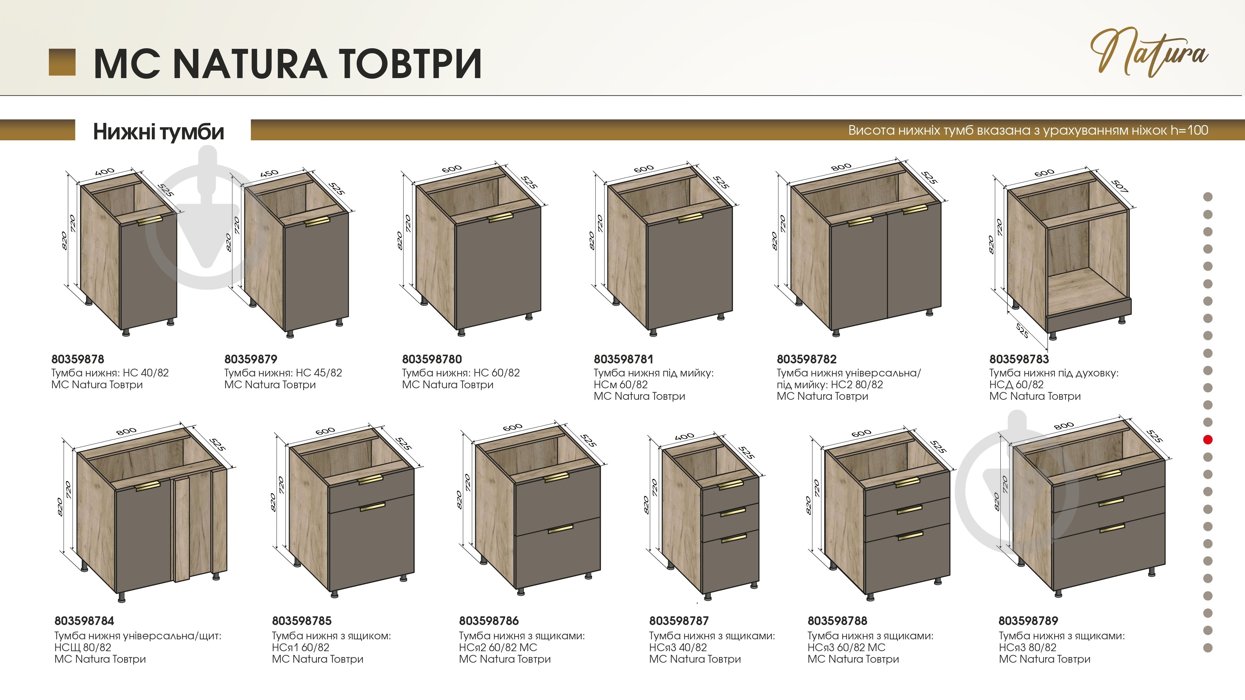 Шафа верхня 60/58 MC Natura Товтри тауп грей/дуб крафт сірий LuxeForm - фото 5