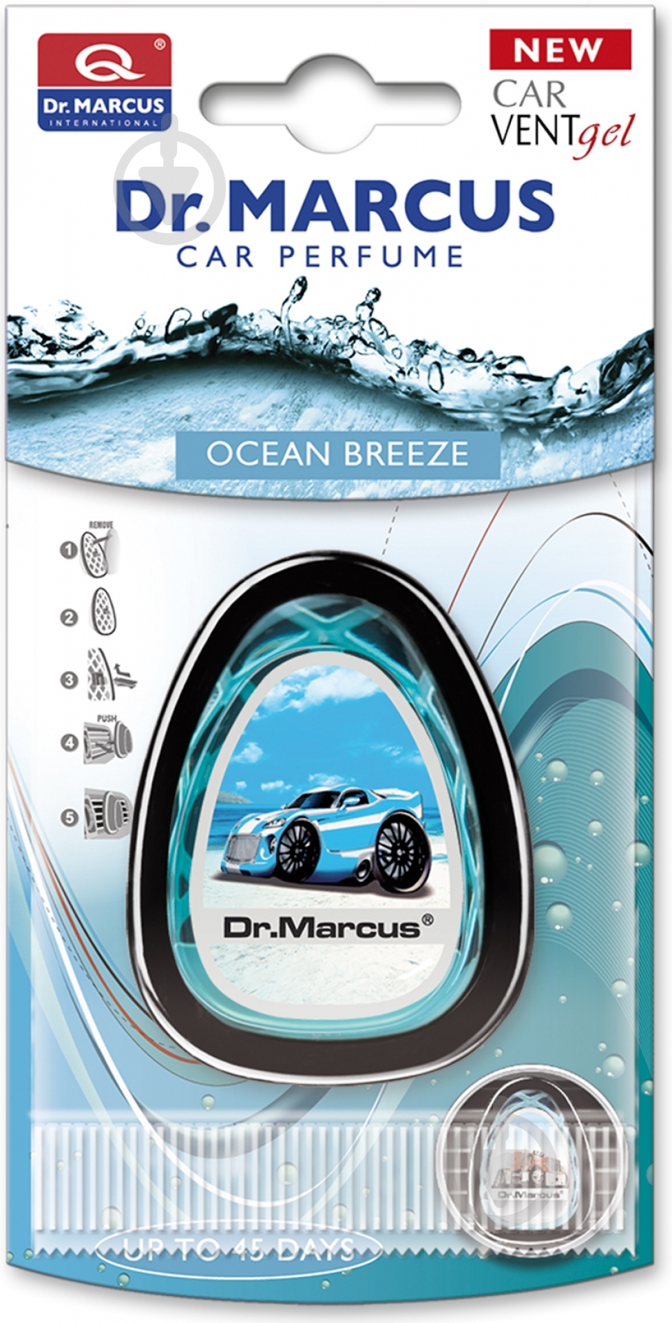 Ароматизатор на дефлектор DR. MARCUS Car Vent Gel океан - фото 1 Ароматизатор на дефлектор DR. MARCUS Car Vent Gel океан - фото 1