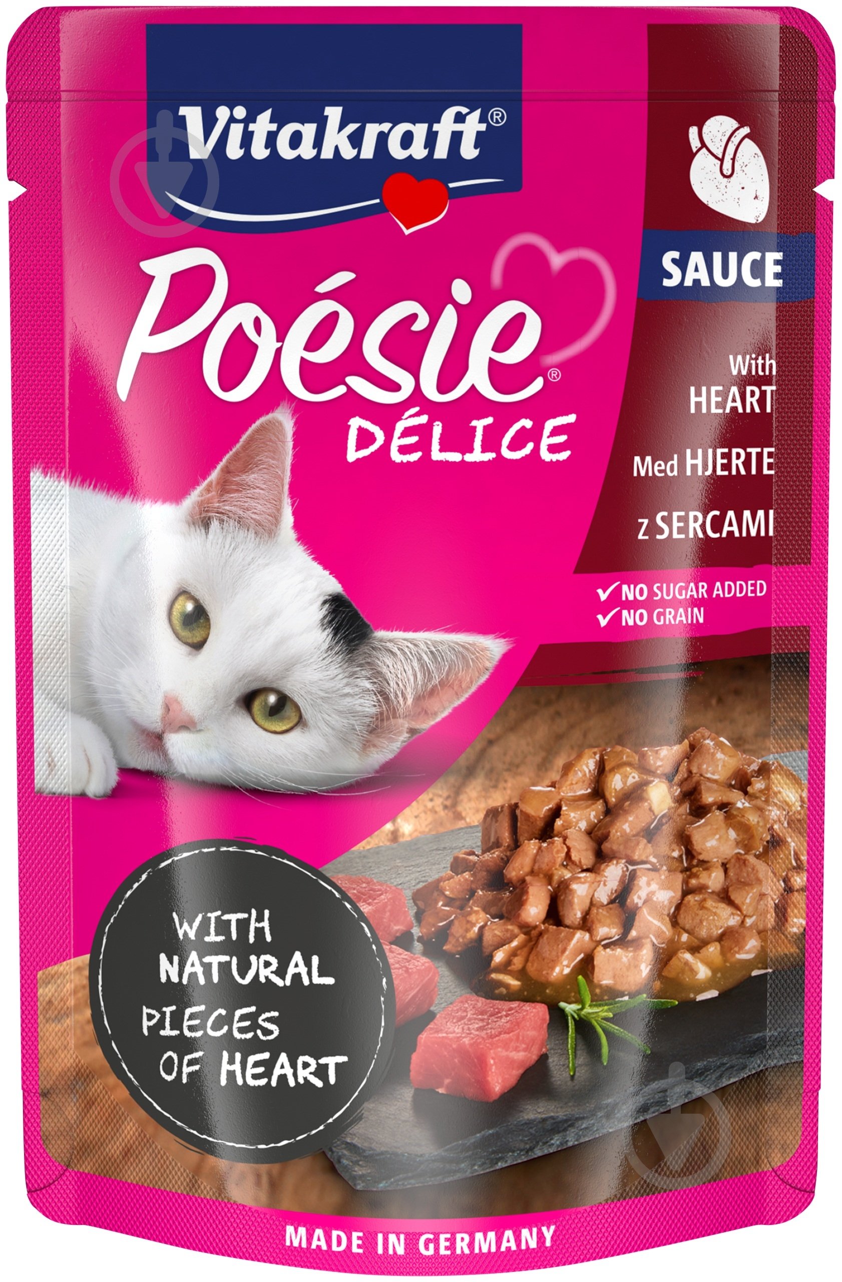 Корм влажный для взрослых кошек Vitakraft Poesie Delice, Heart, Sauce 85 г - фото 1 Корм влажный для взрослых кошек Vitakraft Poesie Delice, Heart, Sauce 85 г - фото 1