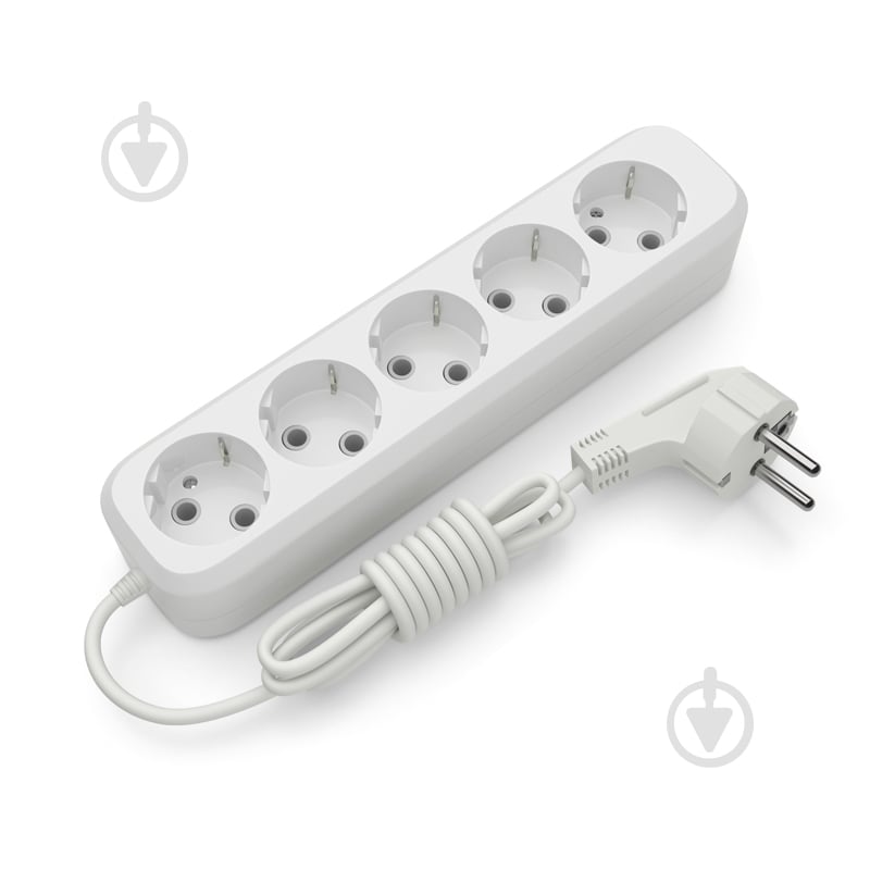 Удлинитель Electrum с заземлением 5 гн. белый 2 м C-ES-1792 - фото 1