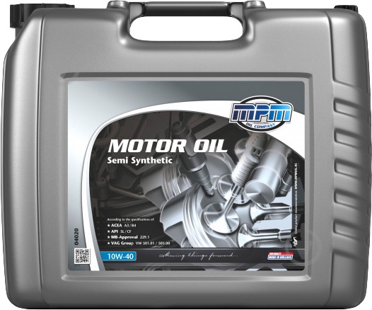 Моторна олива напівсинтетична MPM 10W-40 20 л (4020) - фото 1