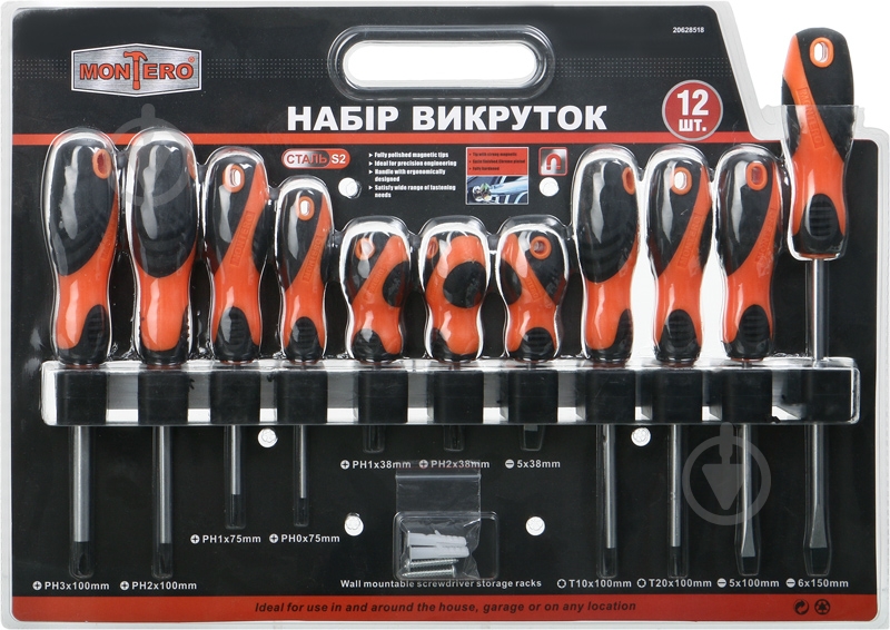 Набір викруток Montero MN-15416 12 шт. - фото 1 Набір викруток Montero MN-15416 12 шт. - фото 1