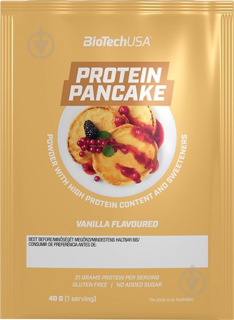 Смесь протеиновая BioTechUSA Gusto Pancake ваниль 40 г - фото 1 Смесь протеиновая BioTechUSA Gusto Pancake ваниль 40 г - фото 1