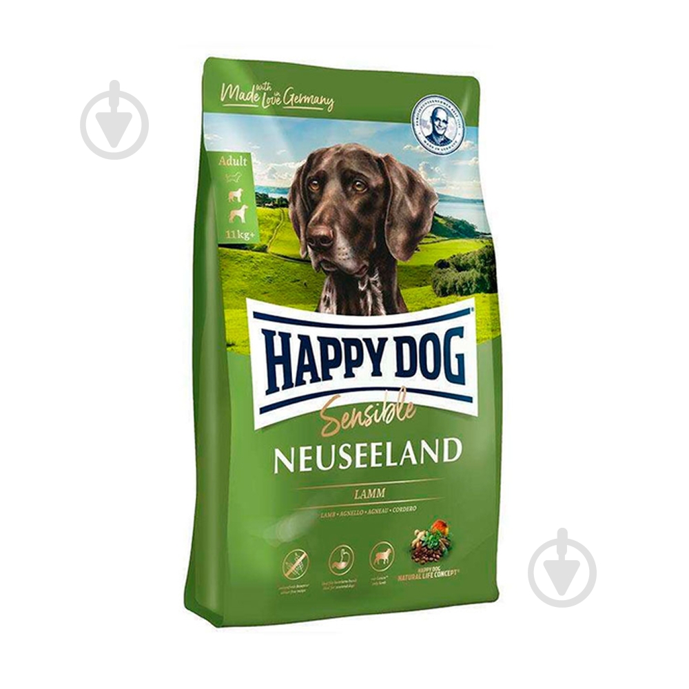 Корм сухий HappyDog Sens Neuseeland з ягням та рисом 12,5 кг - фото 1 Корм сухий HappyDog Sens Neuseeland з ягням та рисом 12,5 кг - фото 1