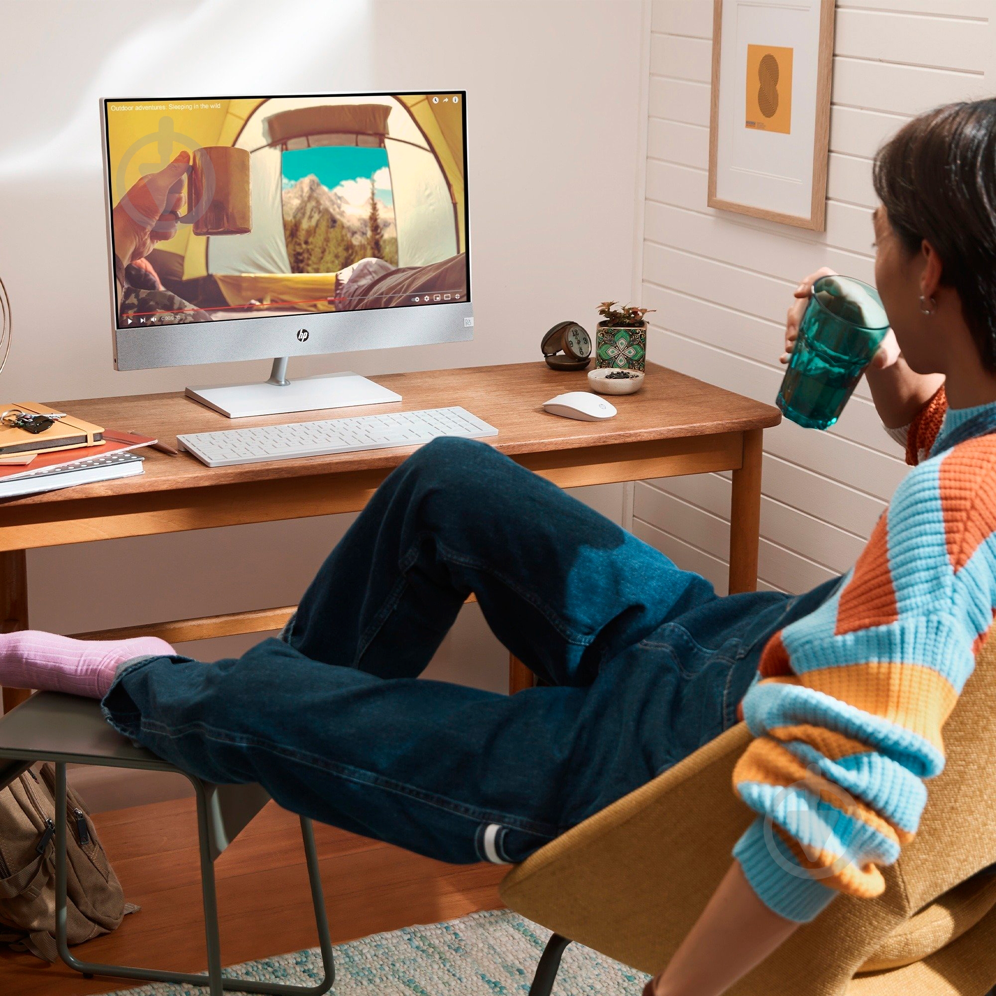 Моноблок HP Pavilion 27-ca2005 Snowflake 27 (95Z27EA) white - фото 9