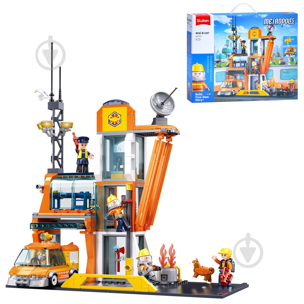 Конструктор Sluban Пожежна частина M38-B1287 - фото 2 Конструктор Sluban Пожежна частина M38-B1287 - фото 2