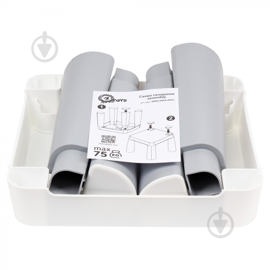 Табурет ТехноК 0860 бело-серый - фото 5