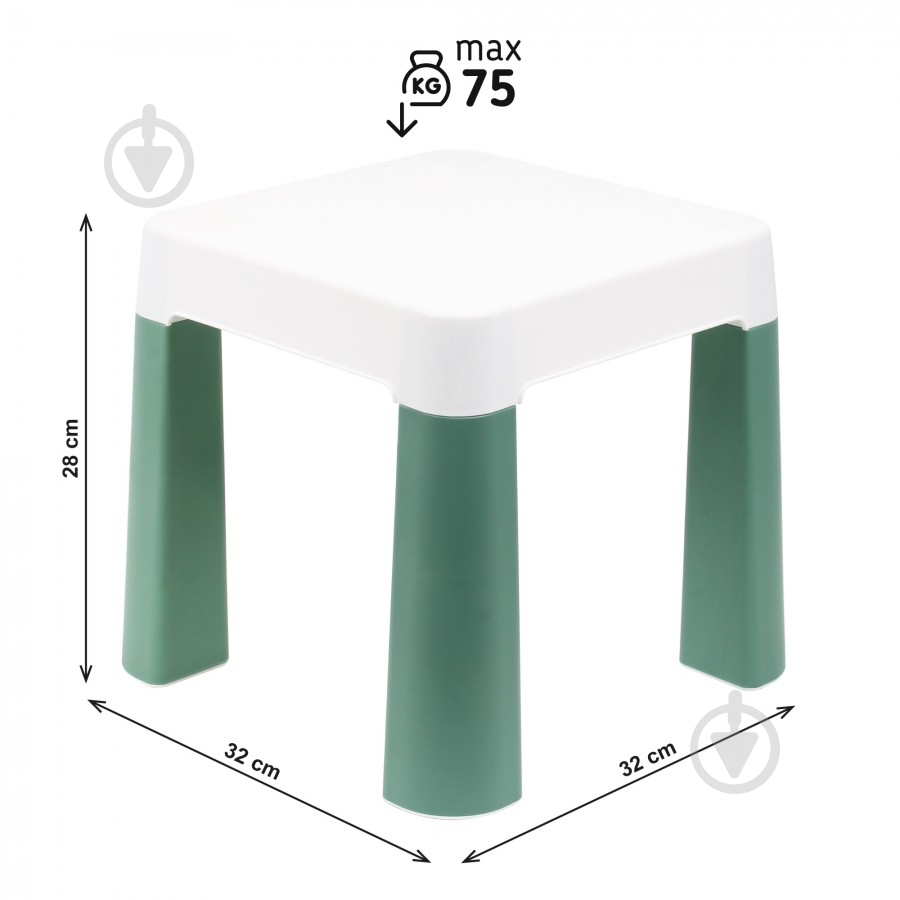 Табурет ТехноК 0884 бело-зеленый - фото 3 Табурет ТехноК 0884 бело-зеленый - фото 3