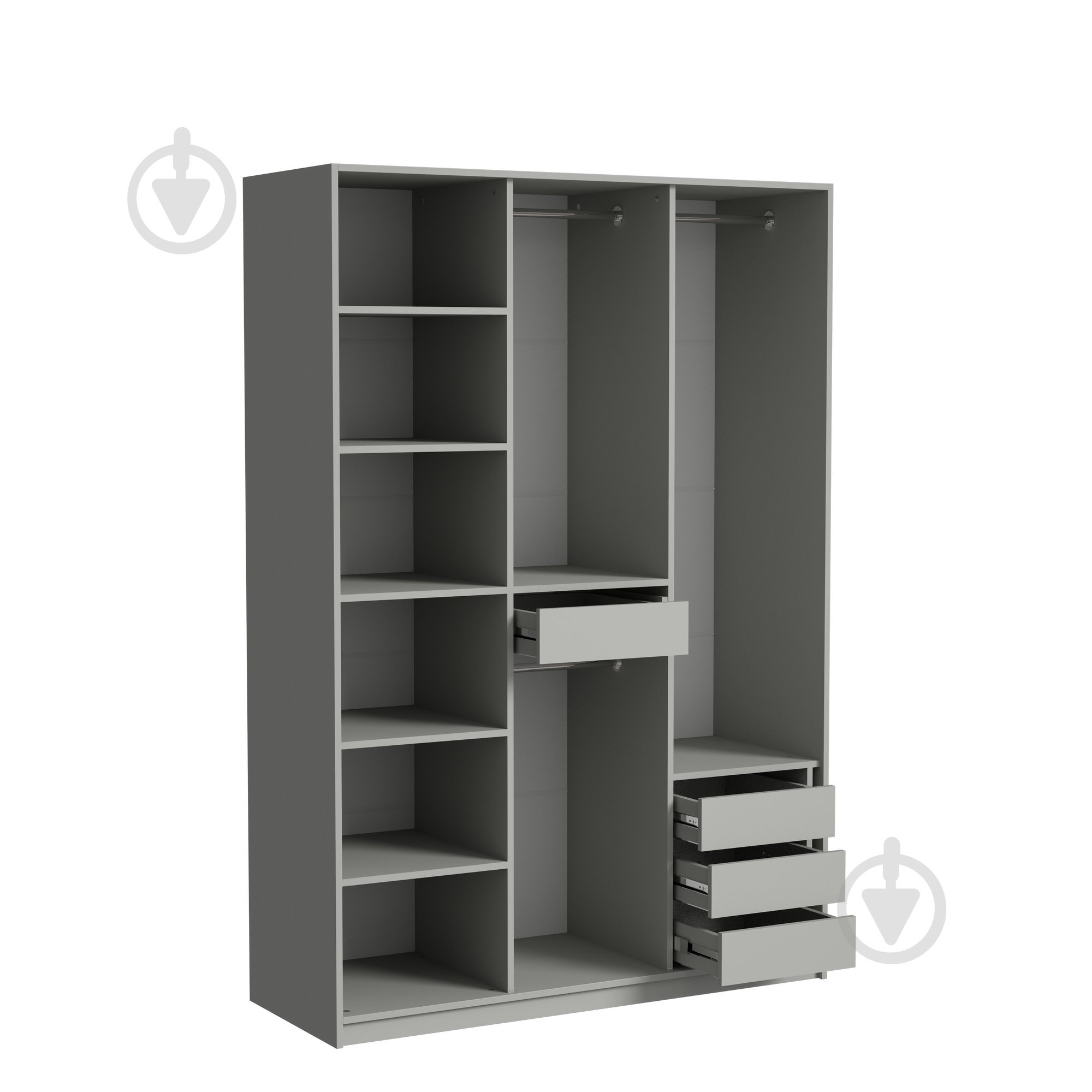 Шкаф Luxe Studio Loom 1500 2200х1500х564 мм шиншилла / светло-серый - фото 2