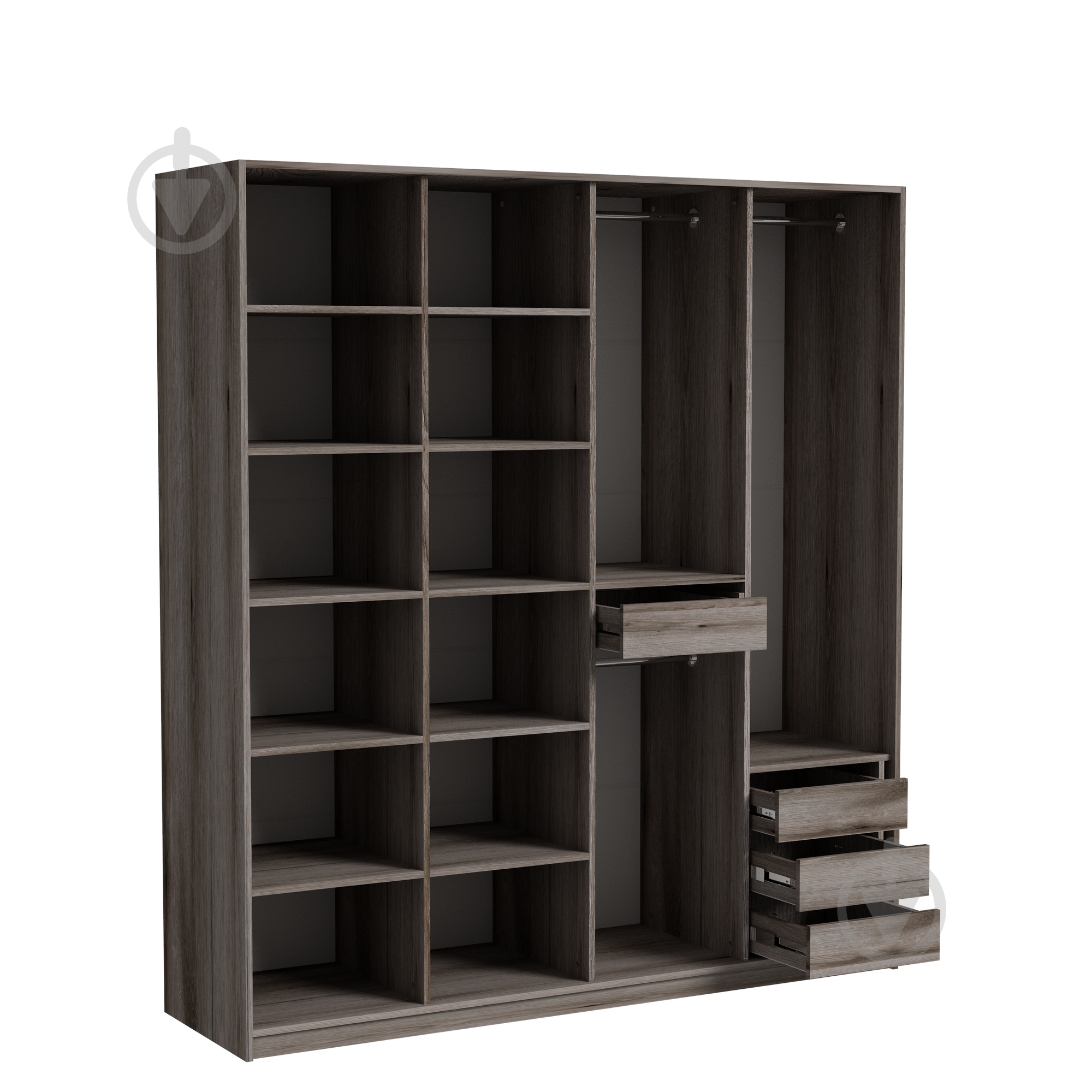 Шкаф Luxe Studio Loom 1988 2200х1988х564 мм дуб эвок прибрежный / светло-серый - фото 2 Шкаф Luxe Studio Loom 1988 2200х1988х564 мм дуб эвок прибрежный / светло-серый - фото 2