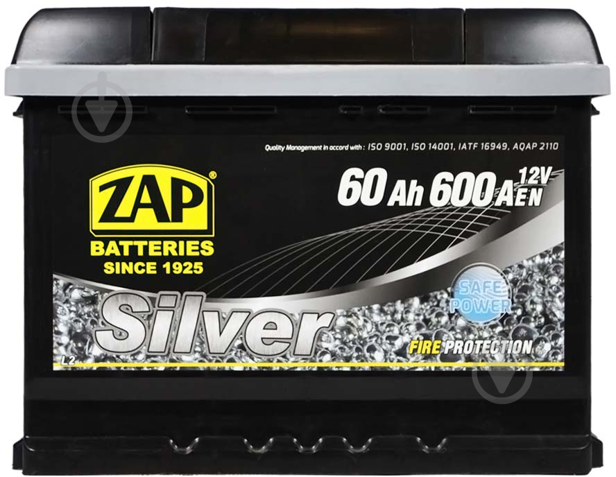 Аккумулятор автомобильный ZAP Silver 6СТ- 60Aз L2 (560 85) 60Ah 600A 12V «+» справа - фото 1