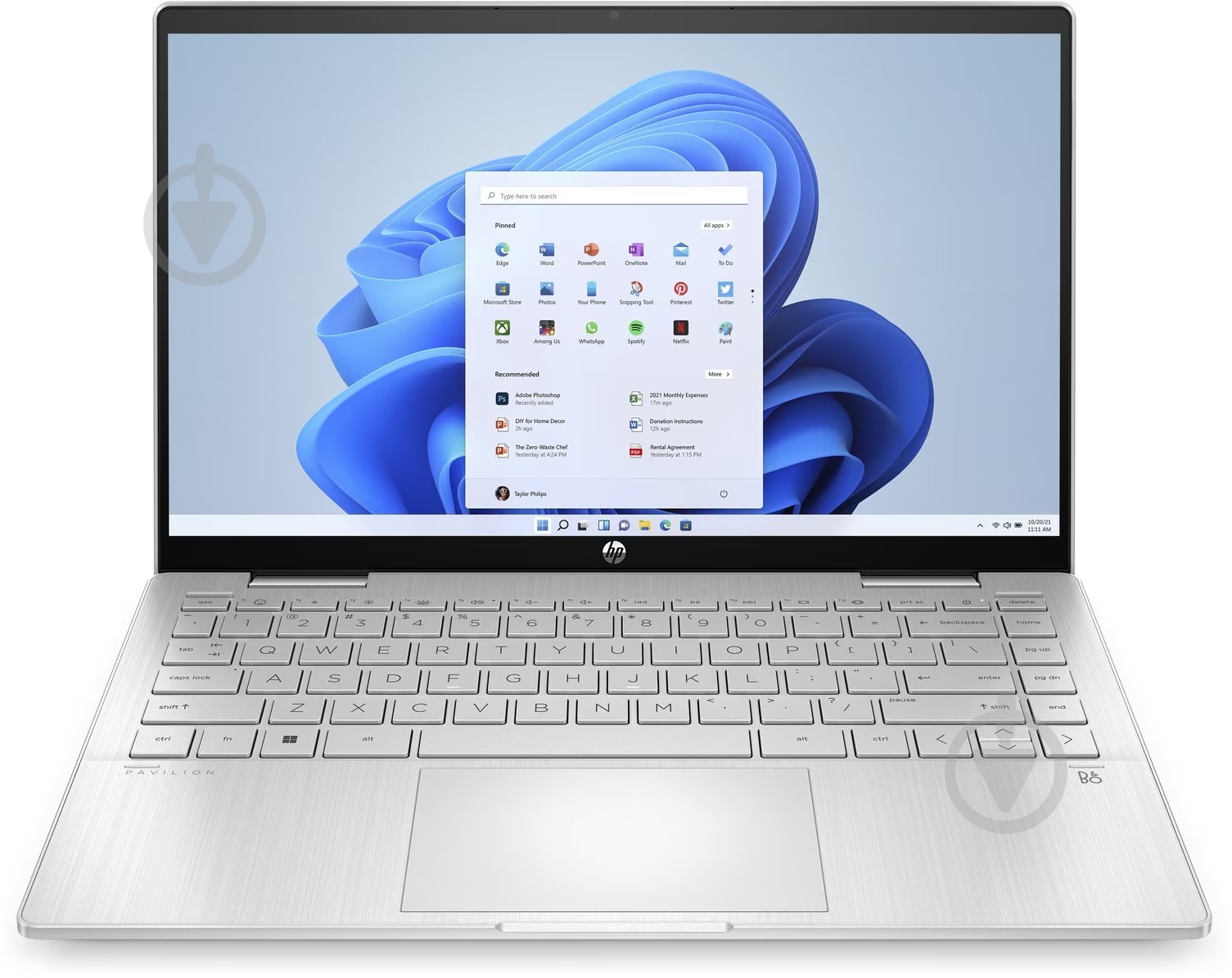 Ноутбук HP Pavilion x360 14" (825D9EA) natural silver - фото 7
