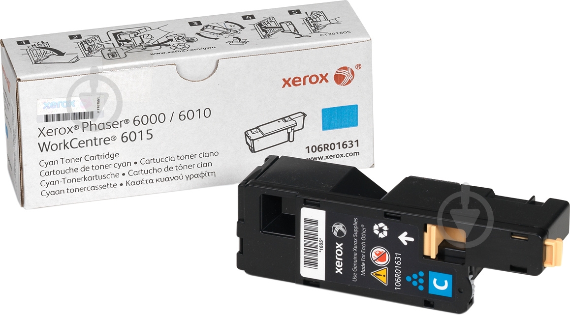 Тонер-картридж Xerox голубой 106R01631 - фото 1 Тонер-картридж Xerox голубой 106R01631 - фото 1