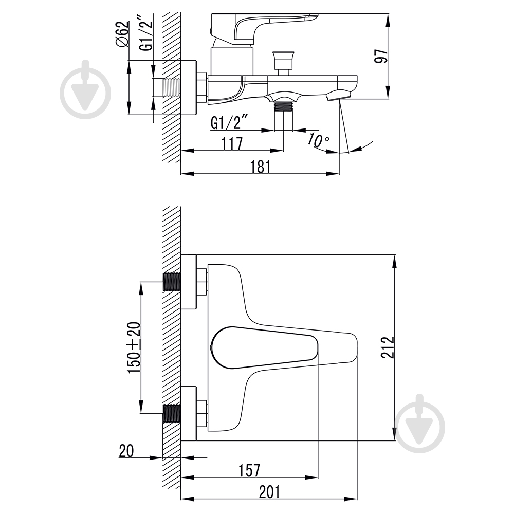 Смеситель Corso MAGGIORE 40 для ванны литой Corso - фото 3