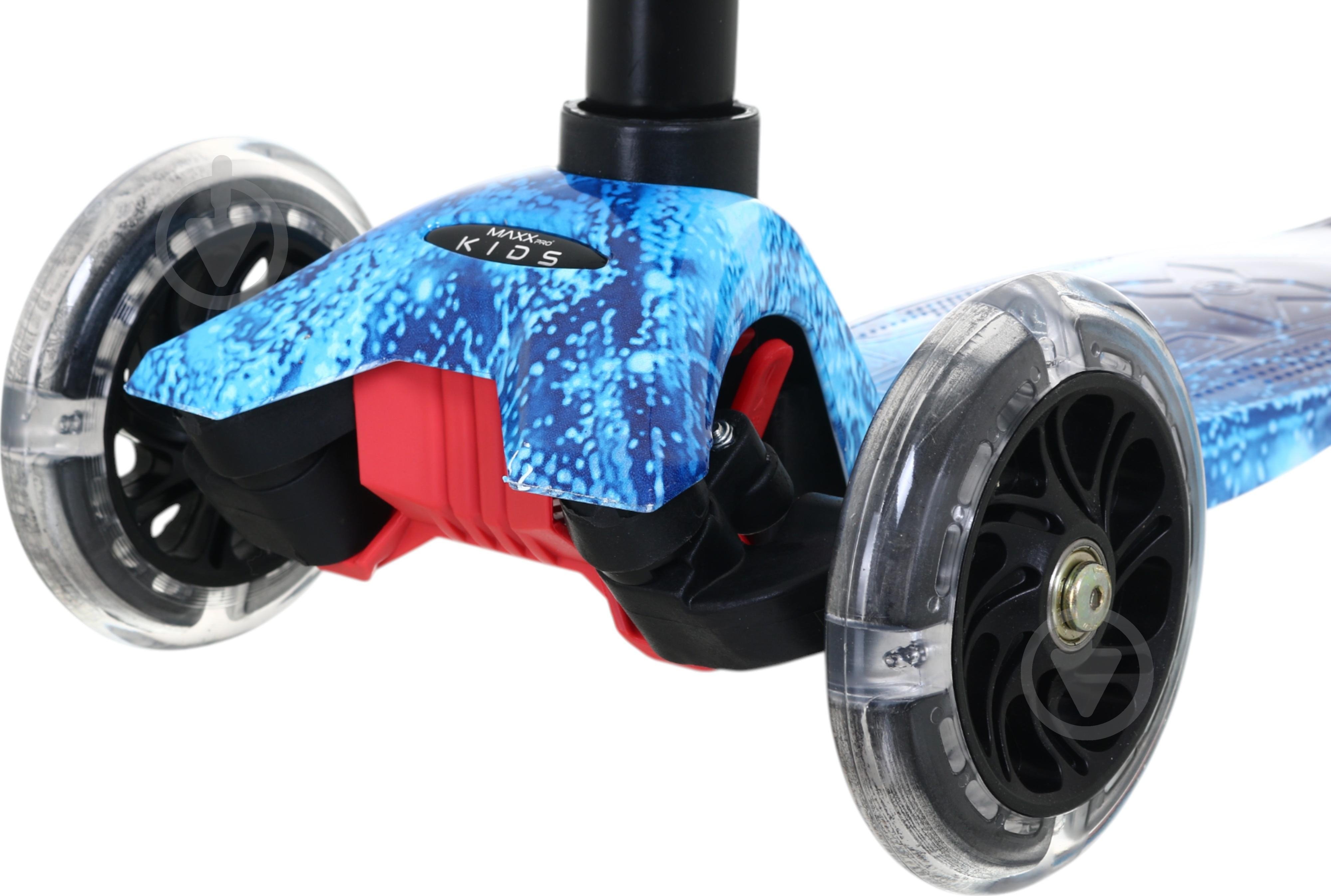 Самокат MaxxPro kids дитячий 3-колісний LS306C/maxi синій принт - фото 3