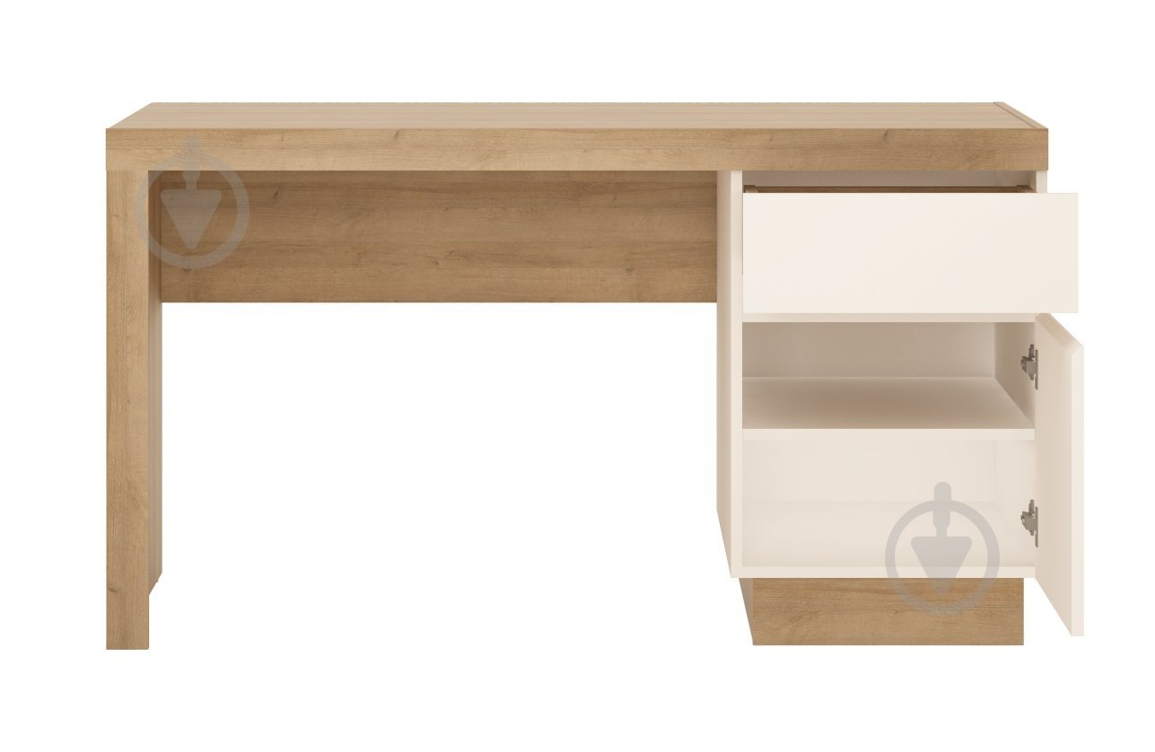 Стол письменный Meble Wojcik Лион 750х1350х650 мм дуб ривьера/белый/дуб ривьера - фото 2 Стол письменный Meble Wojcik Лион 750х1350х650 мм дуб ривьера/белый/дуб ривьера - фото 2