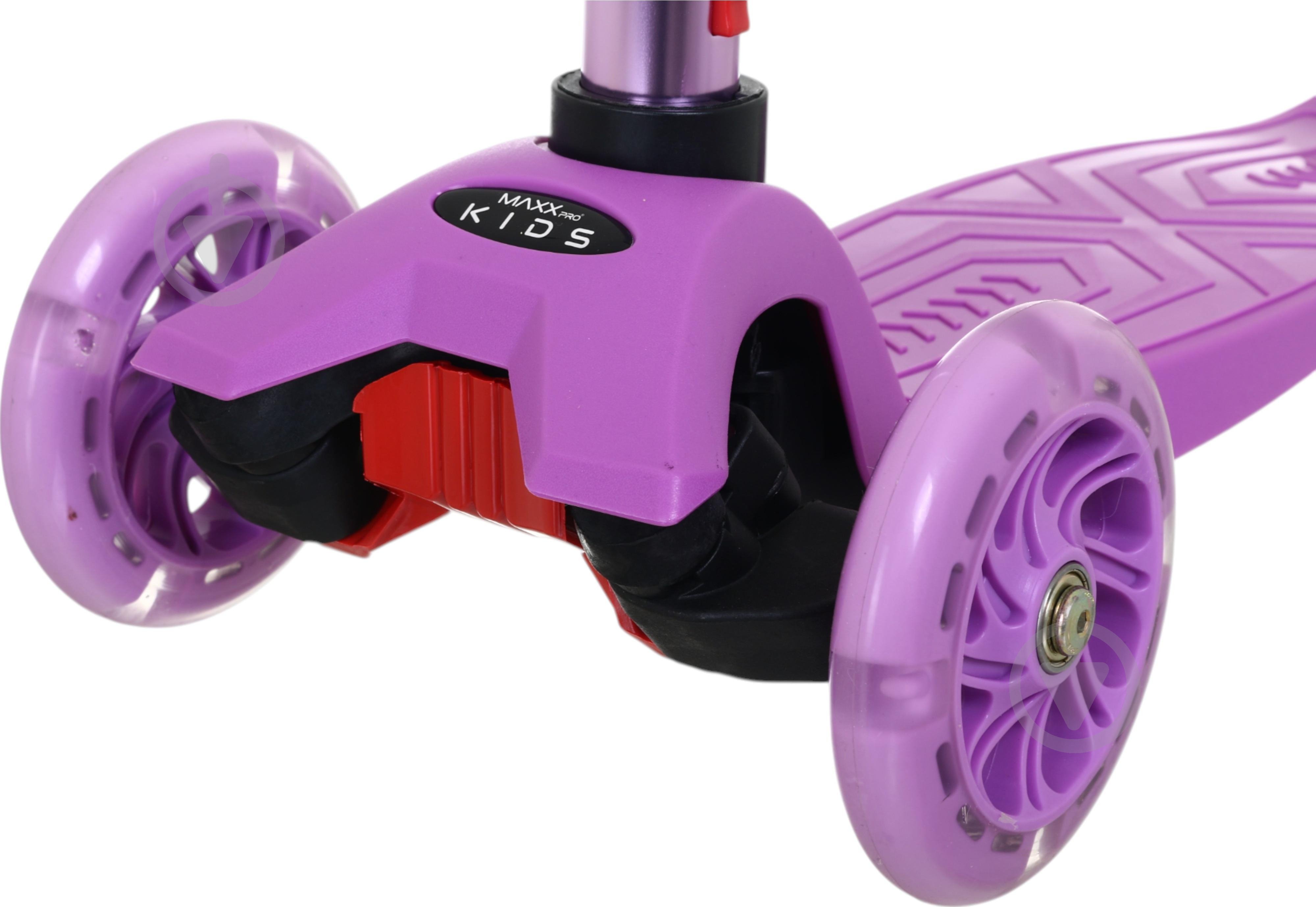 Самокат MaxxPro kids дитячий 3-колісний LS306C/maxi фіолетовий - фото 3