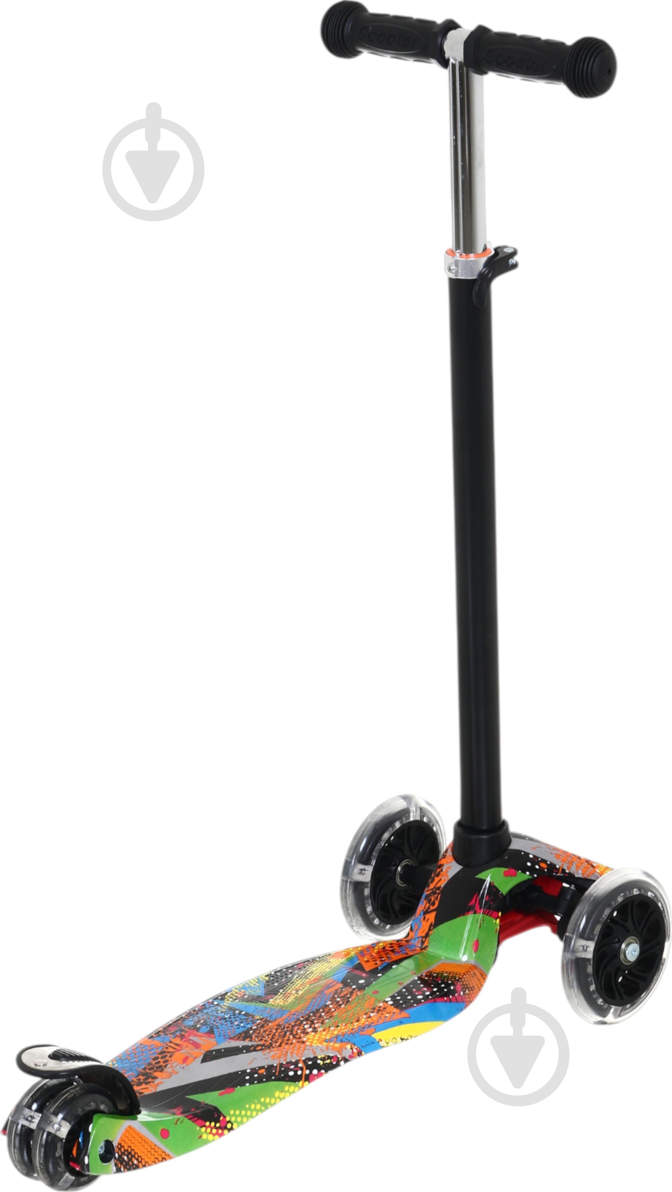 Самокат MaxxPro kids дитячий 3-колісний LS306C/maxi різнокольоровий принт - фото 7