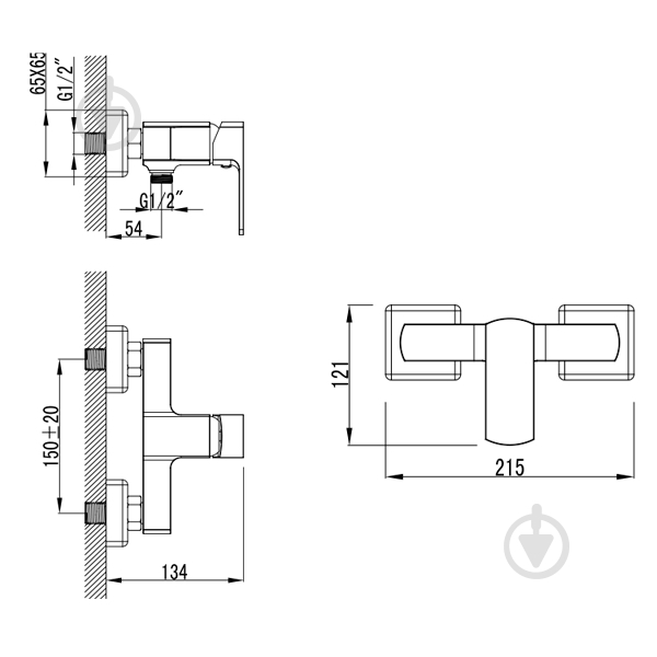 Смеситель для душа Corso COMO 35мм (BF-1D129C) - фото 3 Смеситель для душа Corso COMO 35мм (BF-1D129C) - фото 3