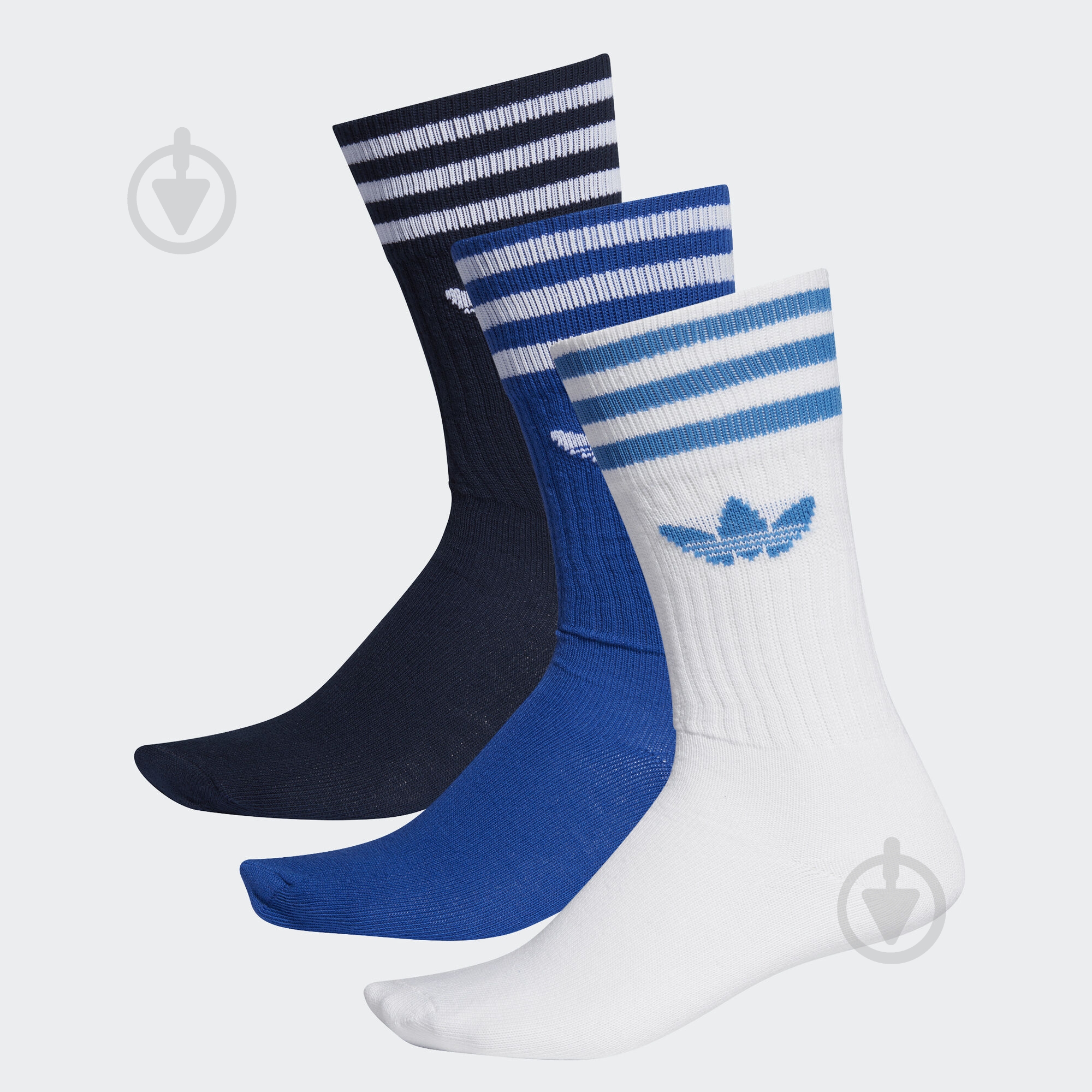 Носки Adidas ED9363 р.39-42 белый/синий/темно-синий 3 шт. - фото 1