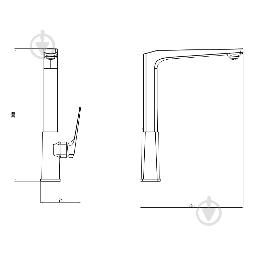 Смеситель для кухни Corso BOLSENA 25мм Г-слив на гайке (CB-4B237C) - фото 6
