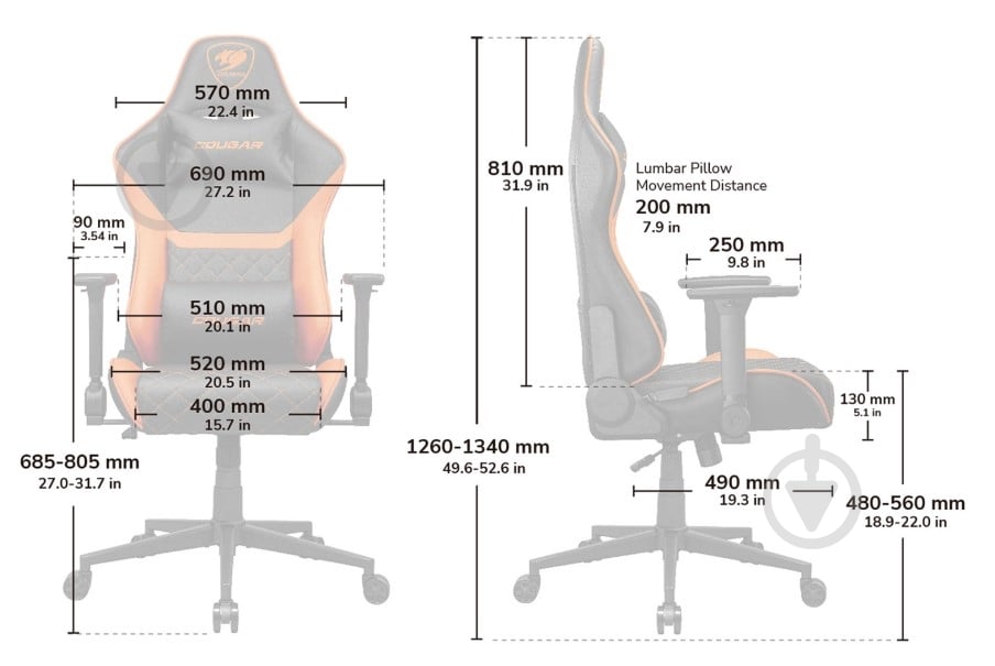 Крісло ігрове Cougar ARMOR ONE V2 GRAY F сірий - фото 9