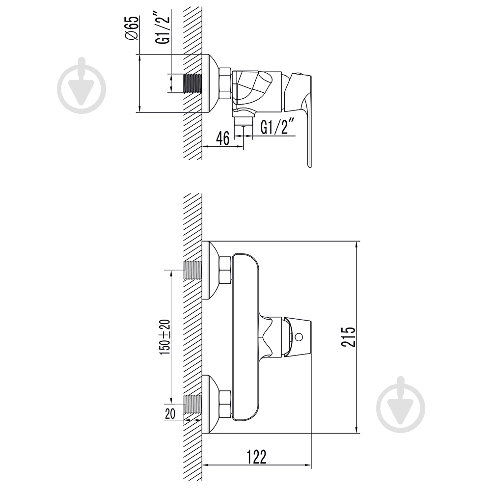 Змішувач для душу Corso BOLSENA 35мм (CF-1D136C) - фото 4