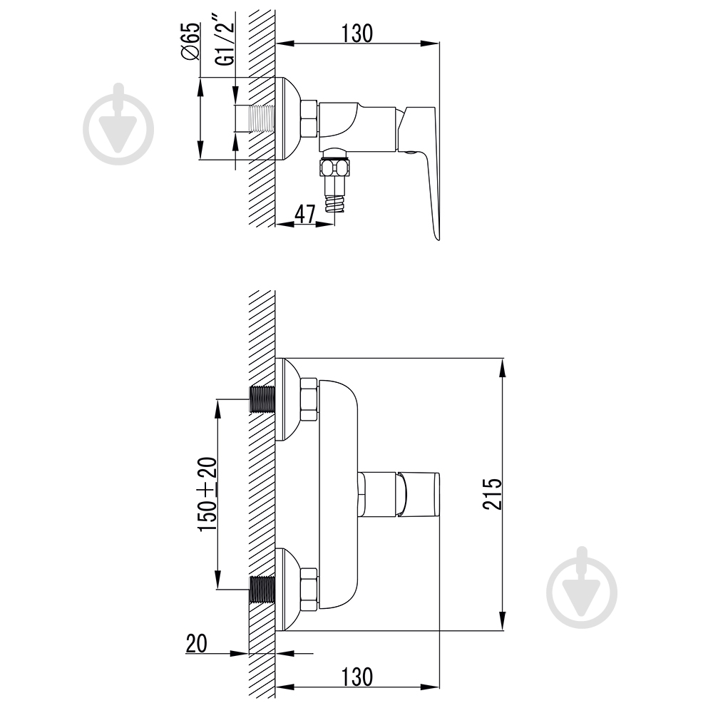 Змішувач для душу Corso LUGANO 25мм (CH-1D147C) - фото 3 Змішувач для душу Corso LUGANO 25мм (CH-1D147C) - фото 3