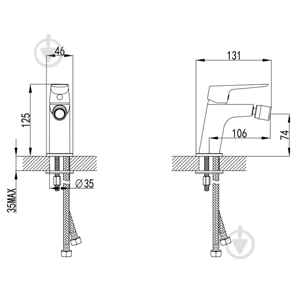 Смеситель для биде Corso LUGANO 26мм на шпильке (CH-1F147C) - фото 5 Смеситель для биде Corso LUGANO 26мм на шпильке (CH-1F147C) - фото 5